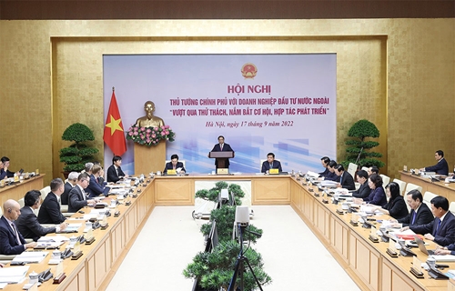 Thủ tướng Phạm Minh Chính chủ trì Hội nghị Thủ tướng Chính phủ với doanh nghiệp đầu tư nước ngoài